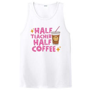 Half Teacher Half Coffee Teacher Coffee Teach Repeat PosiCharge Competitor Tank