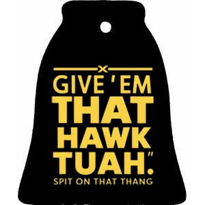 Hawk Tuah Ceramic Bell Ornament