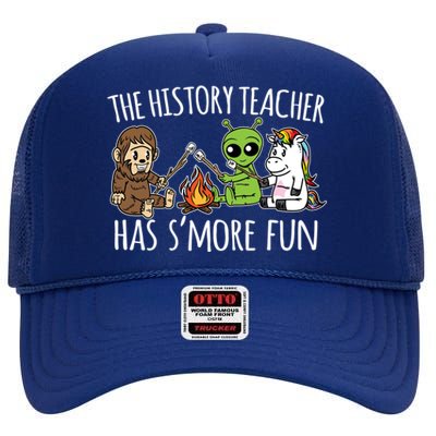 History Teacher Has S'more Fun Team Funny Gift High Crown Mesh Back Trucker Hat