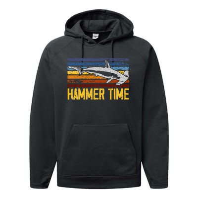 Hammer Time Hammerhead Shark Marine Biology Animal Performance Fleece Hoodie