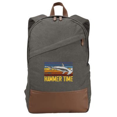 Hammer Time Hammerhead Shark Marine Biology Animal Cotton Canvas Backpack