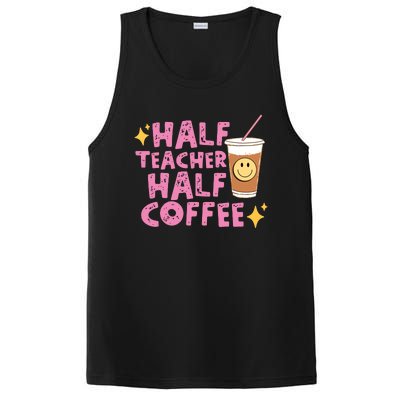 Half Teacher Half Coffee Teacher Coffee Teach Repeat PosiCharge Competitor Tank