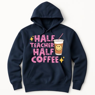 Half Teacher Half Coffee Teacher Coffee Teach Repeat Hoodie