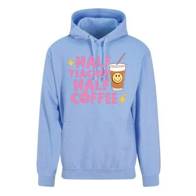 Half Teacher Half Coffee Teacher Coffee Teach Repeat Unisex Surf Hoodie