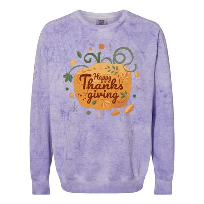 Happy Thanksgiving Holiday Pumpkin Autumn Colorblast Crewneck Sweatshirt