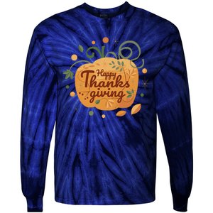 Happy Thanksgiving Holiday Pumpkin Autumn Tie-Dye Long Sleeve Shirt