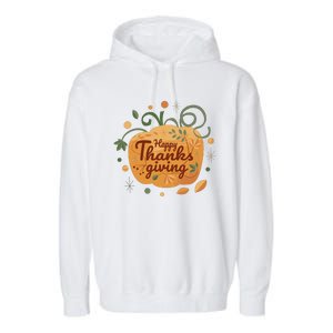 Happy Thanksgiving Holiday Pumpkin Autumn Garment-Dyed Fleece Hoodie