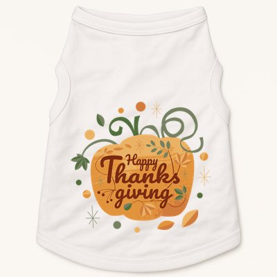 Happy Thanksgiving Holiday Pumpkin Autumn Doggie Tank