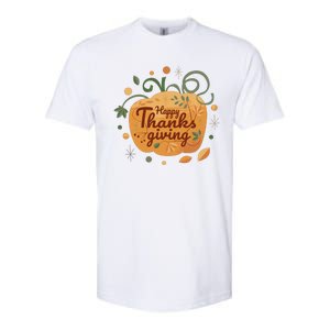 Happy Thanksgiving Holiday Pumpkin Autumn Softstyle CVC T-Shirt