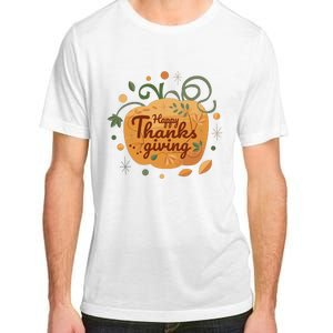 Happy Thanksgiving Holiday Pumpkin Autumn Adult ChromaSoft Performance T-Shirt