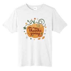 Happy Thanksgiving Holiday Pumpkin Autumn Tall Fusion ChromaSoft Performance T-Shirt