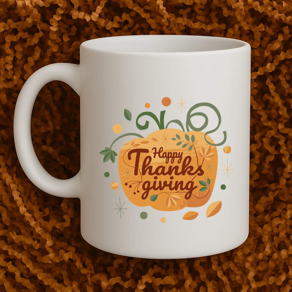 Happy Thanksgiving Holiday Pumpkin Autumn Mug