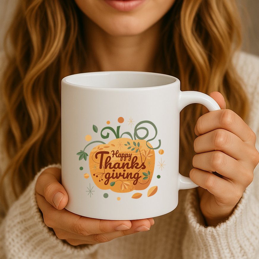 Happy Thanksgiving Holiday Pumpkin Autumn Mug