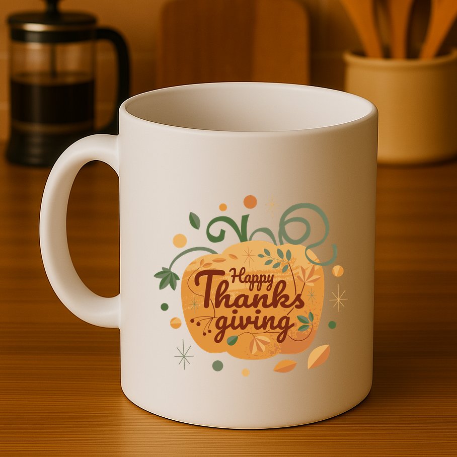 Happy Thanksgiving Holiday Pumpkin Autumn Mug