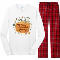 Happy Thanksgiving Holiday Pumpkin Autumn Long Sleeve Pajama Set