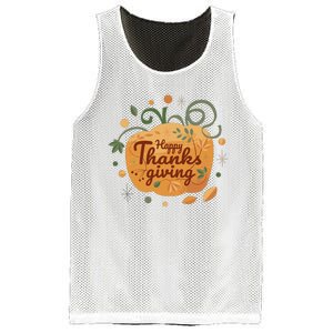 Happy Thanksgiving Holiday Pumpkin Autumn Mesh Reversible Basketball Jersey Tank