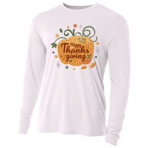 Happy Thanksgiving Holiday Pumpkin Autumn Cooling Performance Long Sleeve Crew