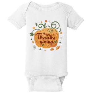 Happy Thanksgiving Holiday Pumpkin Autumn Baby Bodysuit