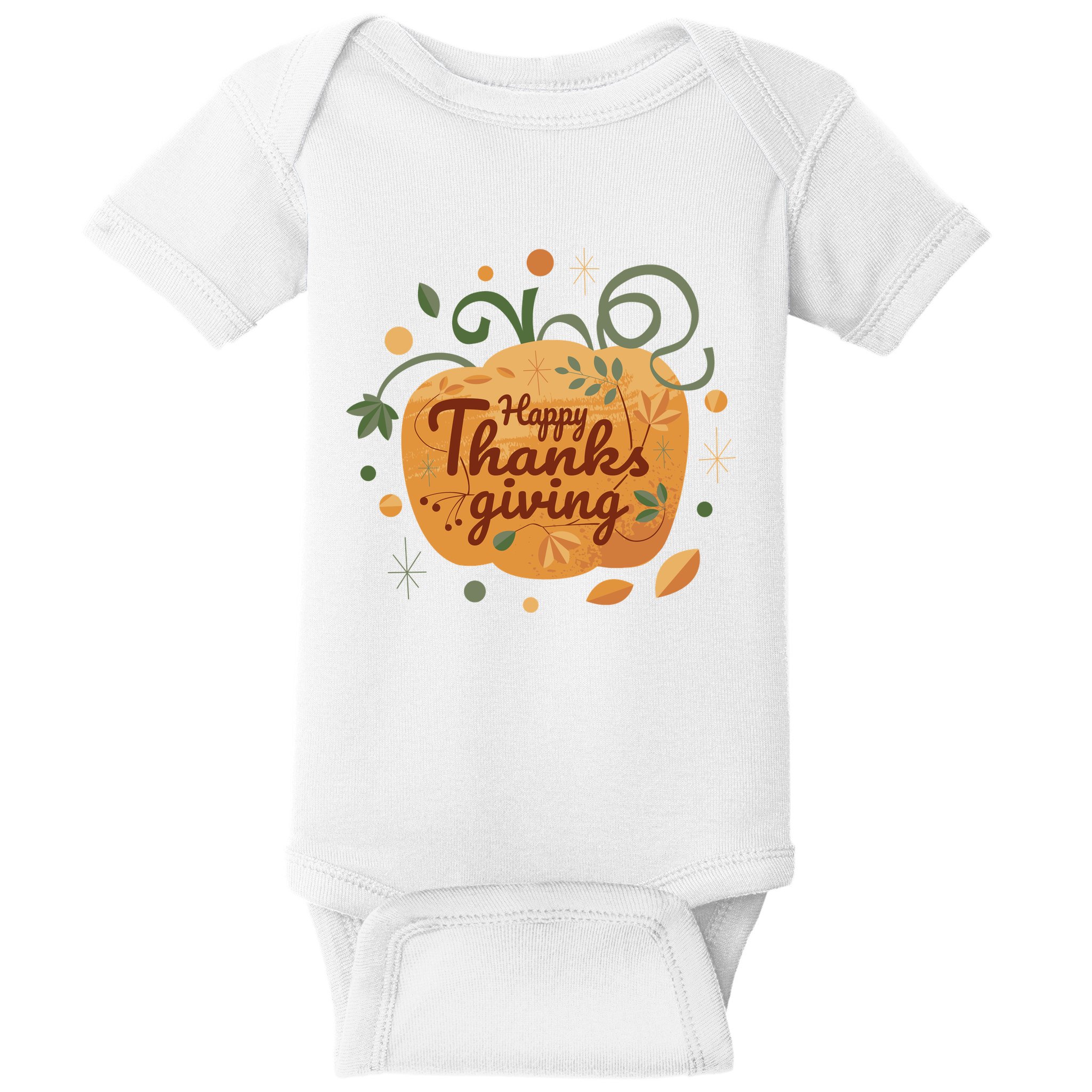 Happy Thanksgiving Holiday Pumpkin Autumn Baby Bodysuit