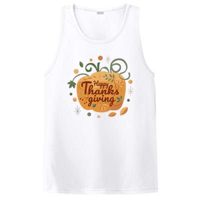 Happy Thanksgiving Holiday Pumpkin Autumn PosiCharge Competitor Tank