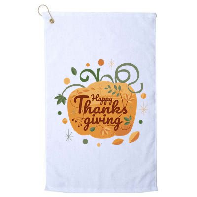 Happy Thanksgiving Holiday Pumpkin Autumn Golf Towel