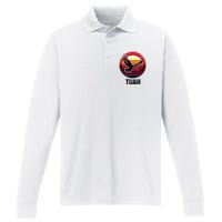 Hawk Tuah Hawk Tush Performance Long Sleeve Polo