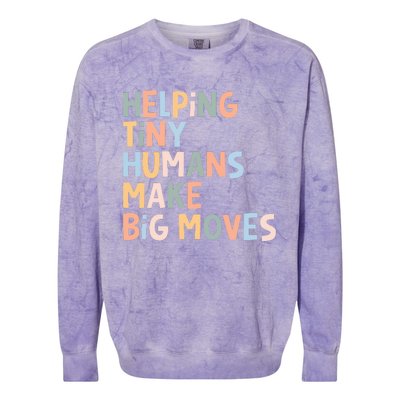 Helping Tiny Humans Make Big Moves Colorblast Crewneck Sweatshirt