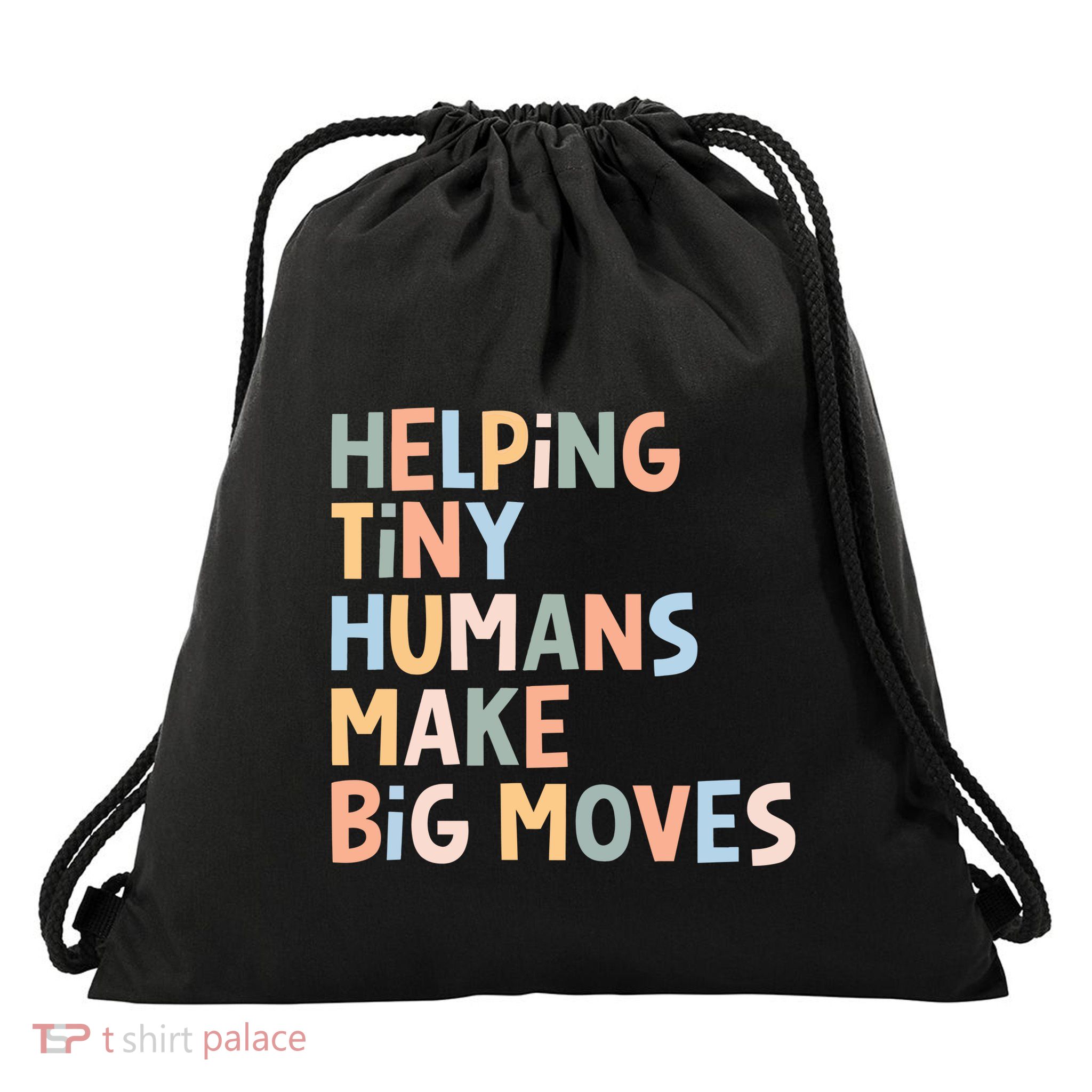 Helping Tiny Humans Make Big Moves Drawstring Bag