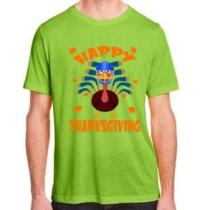 Happy Thanksgiving Hockey Lover Turkey Playing Hockey Gift Adult ChromaSoft Performance T-Shirt