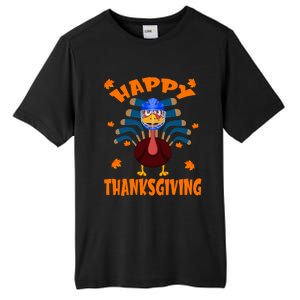 Happy Thanksgiving Hockey Lover Turkey Playing Hockey Gift Tall Fusion ChromaSoft Performance T-Shirt