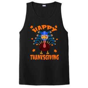 Happy Thanksgiving Hockey Lover Turkey Playing Hockey Gift PosiCharge Competitor Tank