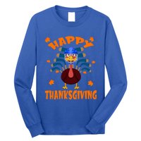 Happy Thanksgiving Hockey Lover Turkey Playing Hockey Gift Long Sleeve Shirt