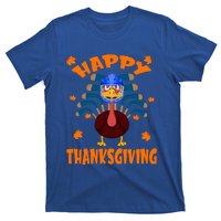 Happy Thanksgiving Hockey Lover Turkey Playing Hockey Gift T-Shirt