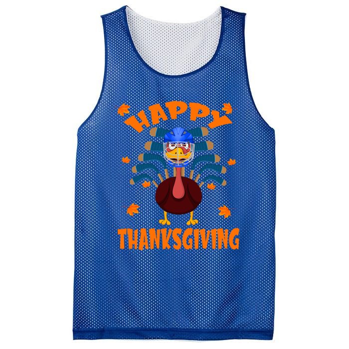 Happy Thanksgiving Hockey Lover Turkey Playing Hockey Gift Mesh Reversible Basketball Jersey Tank