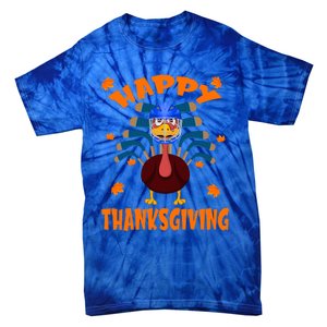 Happy Thanksgiving Hockey Lover Turkey Playing Hockey Gift Tie-Dye T-Shirt