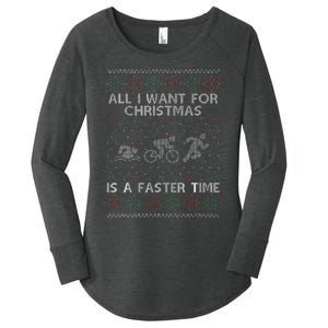 Hilarious Triathlon Holiday Sweater for Triathlete Celebration Women's Perfect Tri Tunic Long Sleeve Shirt