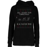 Hilarious Triathlon Holiday Sweater for Triathlete Celebration Womens Funnel Neck Pullover Hood