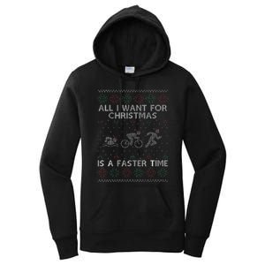 Hilarious Triathlon Holiday Sweater for Triathlete Celebration Women's Pullover Hoodie