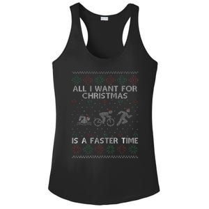 Hilarious Triathlon Holiday Sweater for Triathlete Celebration Ladies PosiCharge Competitor Racerback Tank