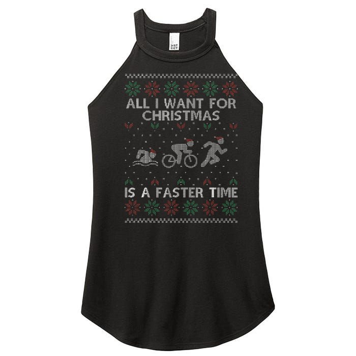 Hilarious Triathlon Holiday Sweater for Triathlete Celebration Women's Perfect Tri Rocker Tank