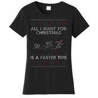 Hilarious Triathlon Holiday Sweater for Triathlete Celebration Women's T-Shirt