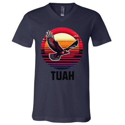 Hawk Tuah Hawk Tush V-Neck T-Shirt