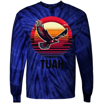 Hawk Tuah Hawk Tush Tie-Dye Long Sleeve Shirt