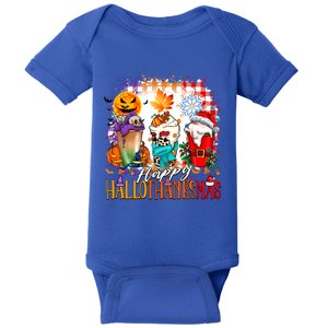 Halloween Thanksgiving Happy Hallothanksmas Coffee Latte Gift Baby Bodysuit