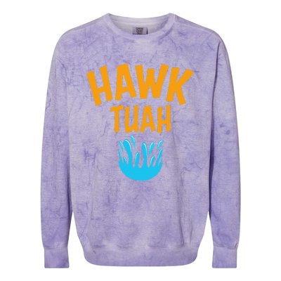 Hawk Tuah Colorblast Crewneck Sweatshirt