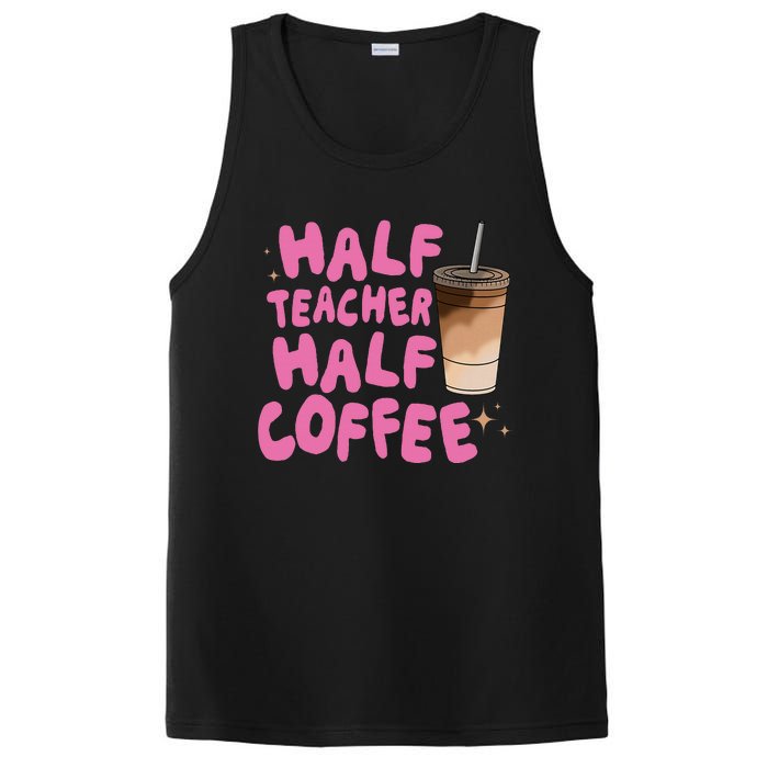 Half Teacher Half Coffee Teacher PosiCharge Competitor Tank