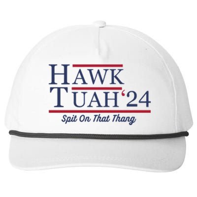 Hawk Tuah Hawk Tuah 2024 Spit On That Thang Snapback Five-Panel Rope Hat