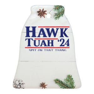 Hawk Tuah Ceramic Bell Ornament