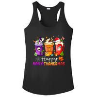 Halloween Thanksgiving Happy Hallothanksmas Coffee Latte Ladies PosiCharge Competitor Racerback Tank