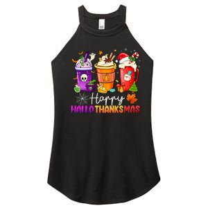 Halloween Thanksgiving Happy Hallothanksmas Coffee Latte Women's Perfect Tri Rocker Tank